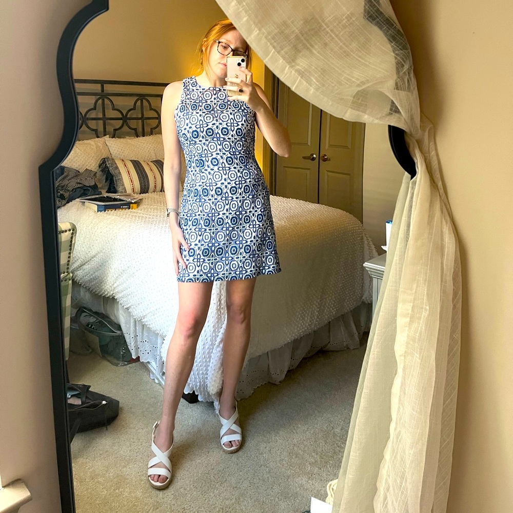Blue and White Dress